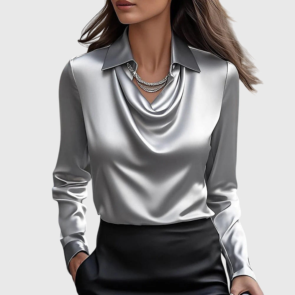 Elze | Elegante blouse van glanzend satijn