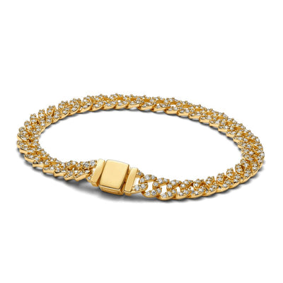 Moissaniet Cubaans Armband | Goud