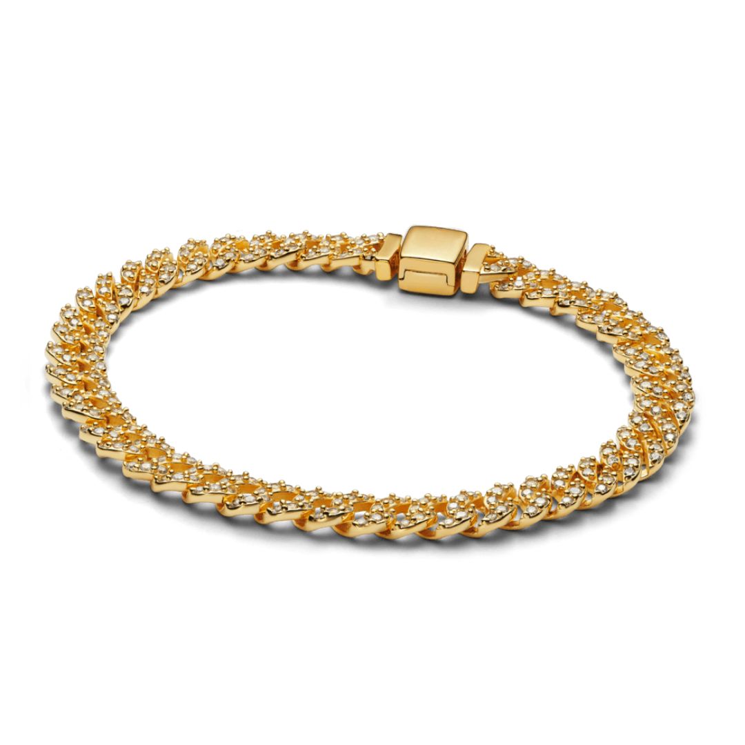 Moissaniet Cubaans Armband | Goud