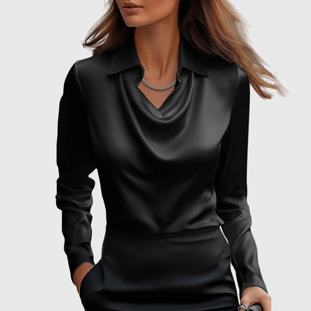 Elze | Elegante blouse van glanzend satijn