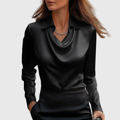 Elze | Elegante blouse van glanzend satijn