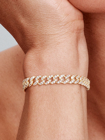Moissaniet Cubaans Armband | Goud