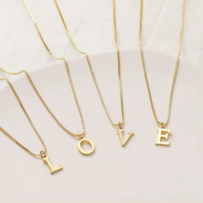 Ketting met liefdesbrief en initialen | Goud