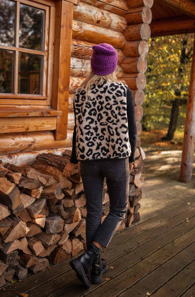 Ashley | Luipaard gebreid vest