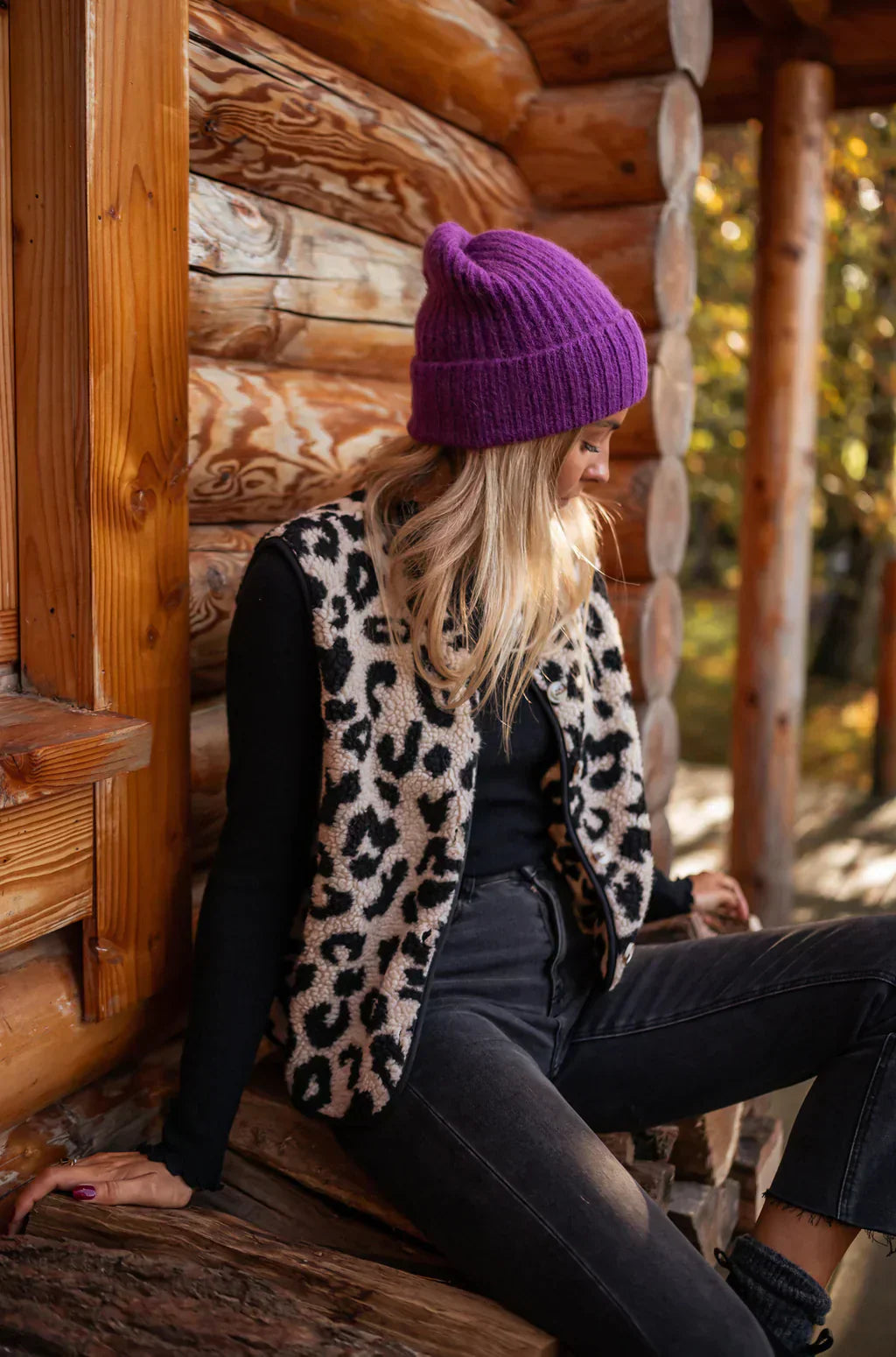 Ashley | Luipaard gebreid vest