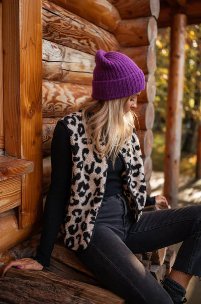 Ashley | Luipaard gebreid vest