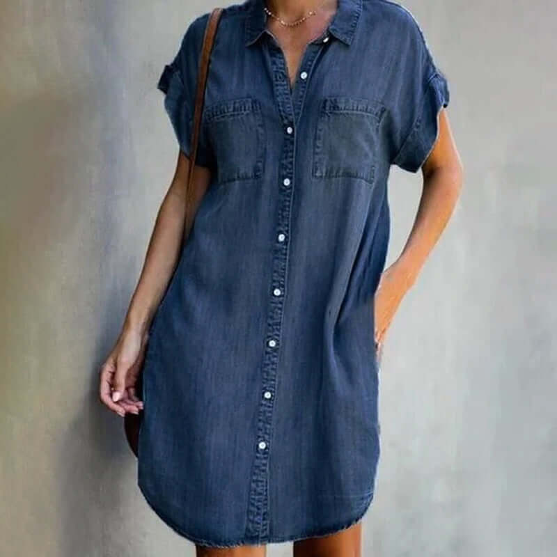 Deni | Casual zachte denimjurk