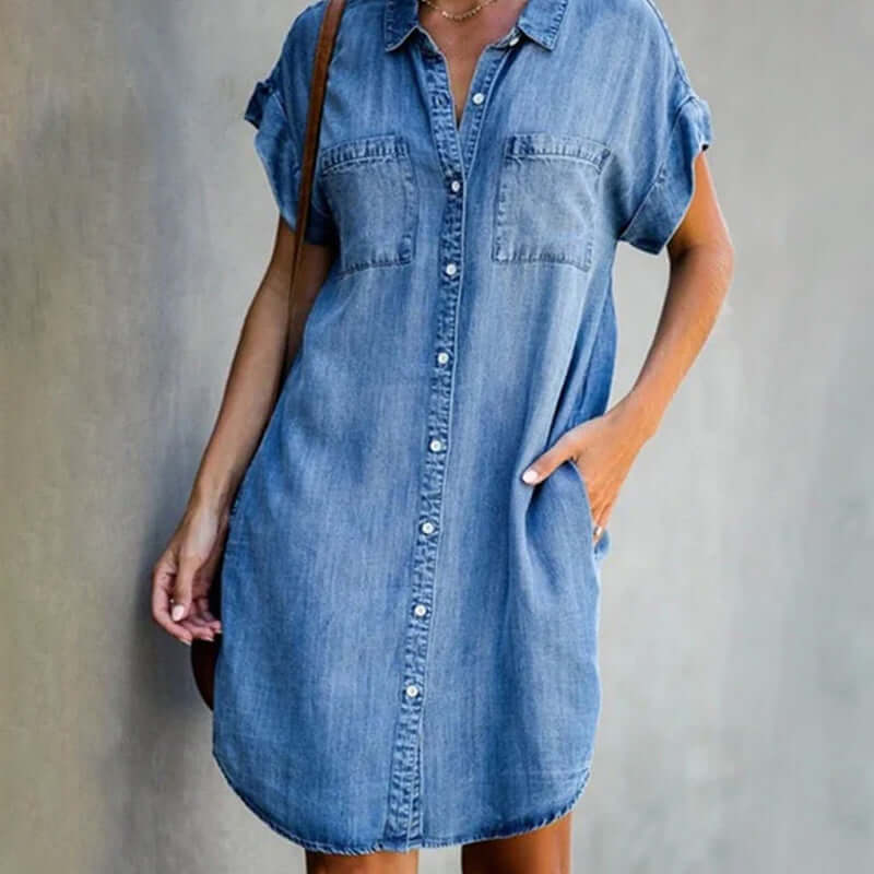 Deni | Casual zachte denimjurk