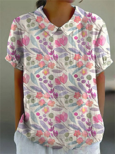 Flora | Vrouwelijke V-hals blouse