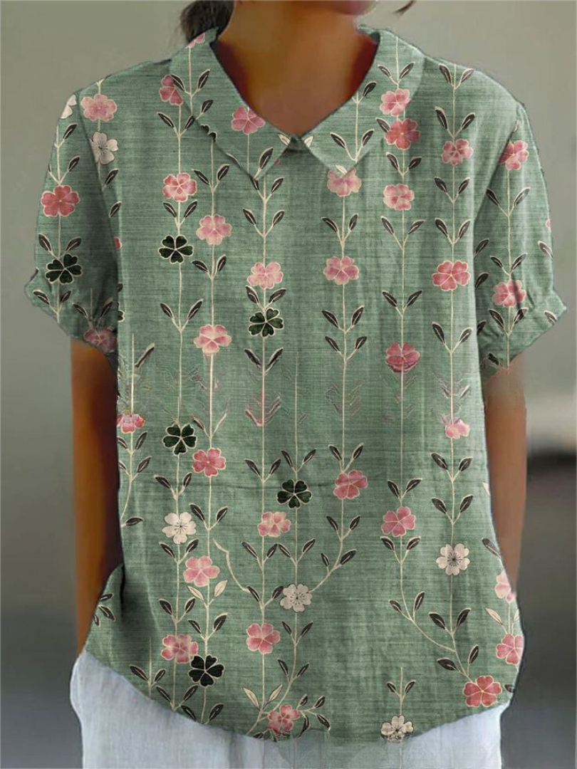 Flora | Vrouwelijke V-hals blouse