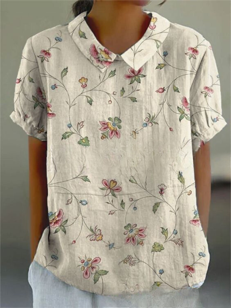 Flora | Vrouwelijke V-hals blouse