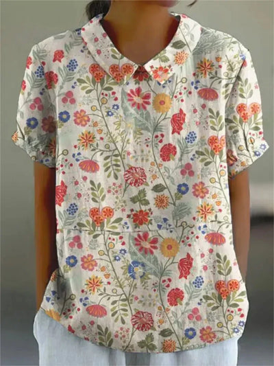 Flora | Vrouwelijke V-hals blouse