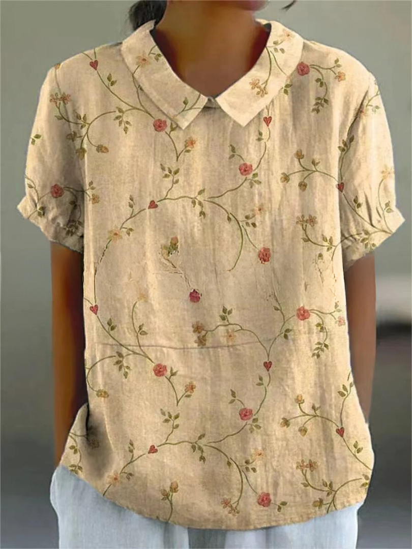 Flora | Vrouwelijke V-hals blouse