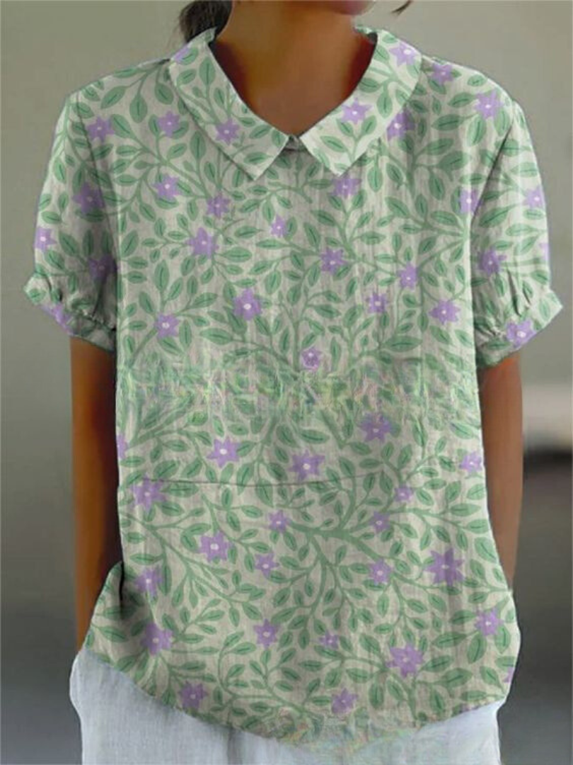 Flora | Vrouwelijke V-hals blouse