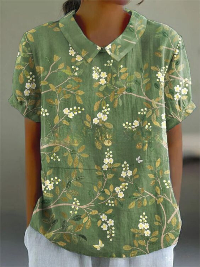 Flora | Vrouwelijke V-hals blouse