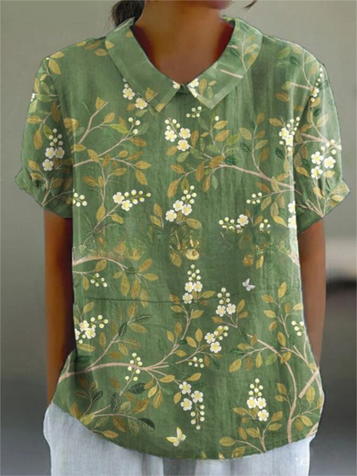 Flora | Vrouwelijke V-hals blouse