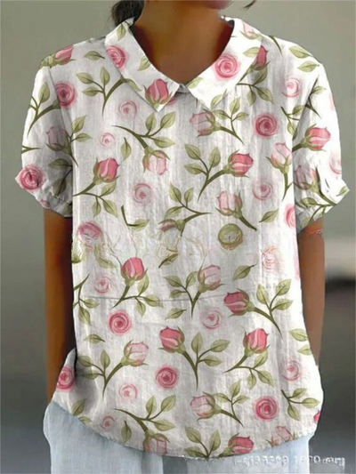 Flora | Vrouwelijke V-hals blouse