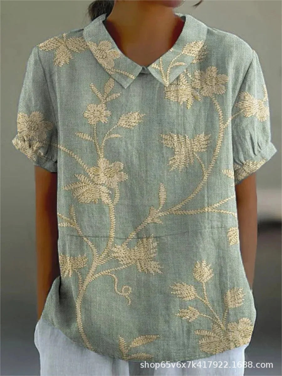 Flora | Vrouwelijke V-hals blouse