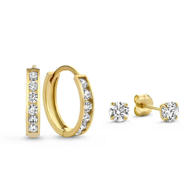 Dara Brillane Oorbellen Set | Goud