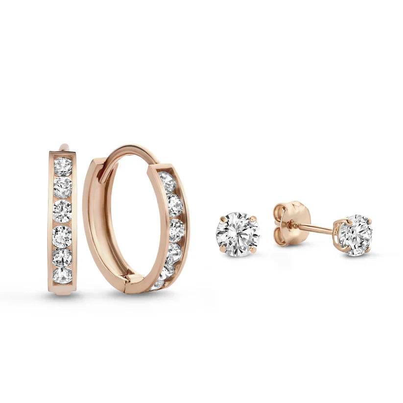 Dara Brillane Oorbellen Set | Goud