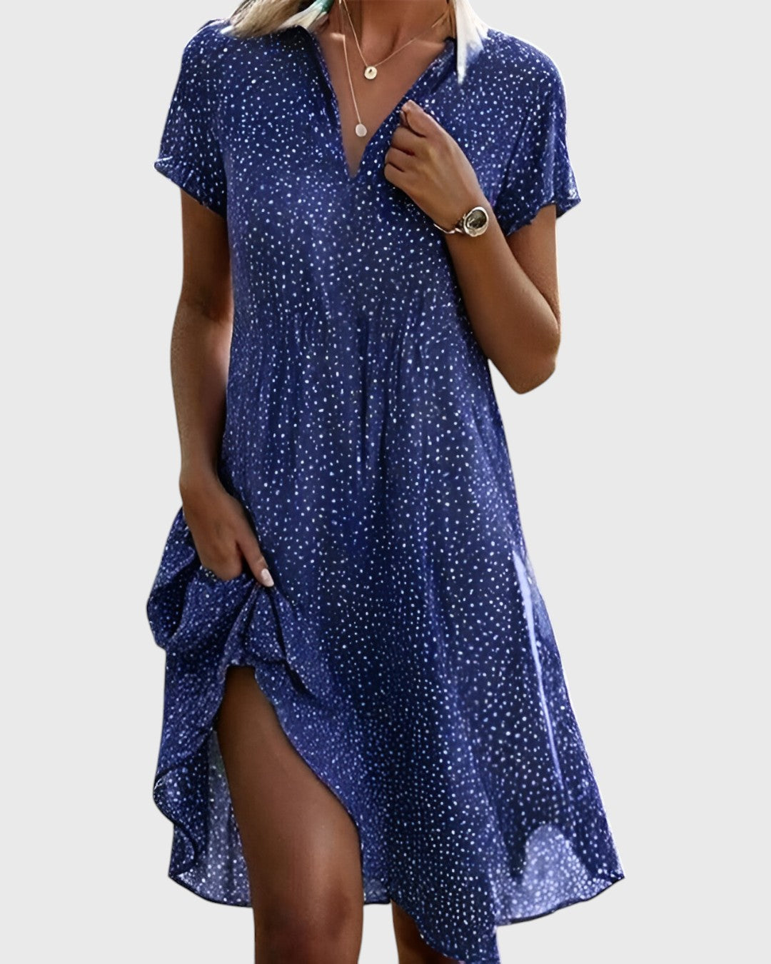 Juliette | Midi-jurk in polkadotstijl