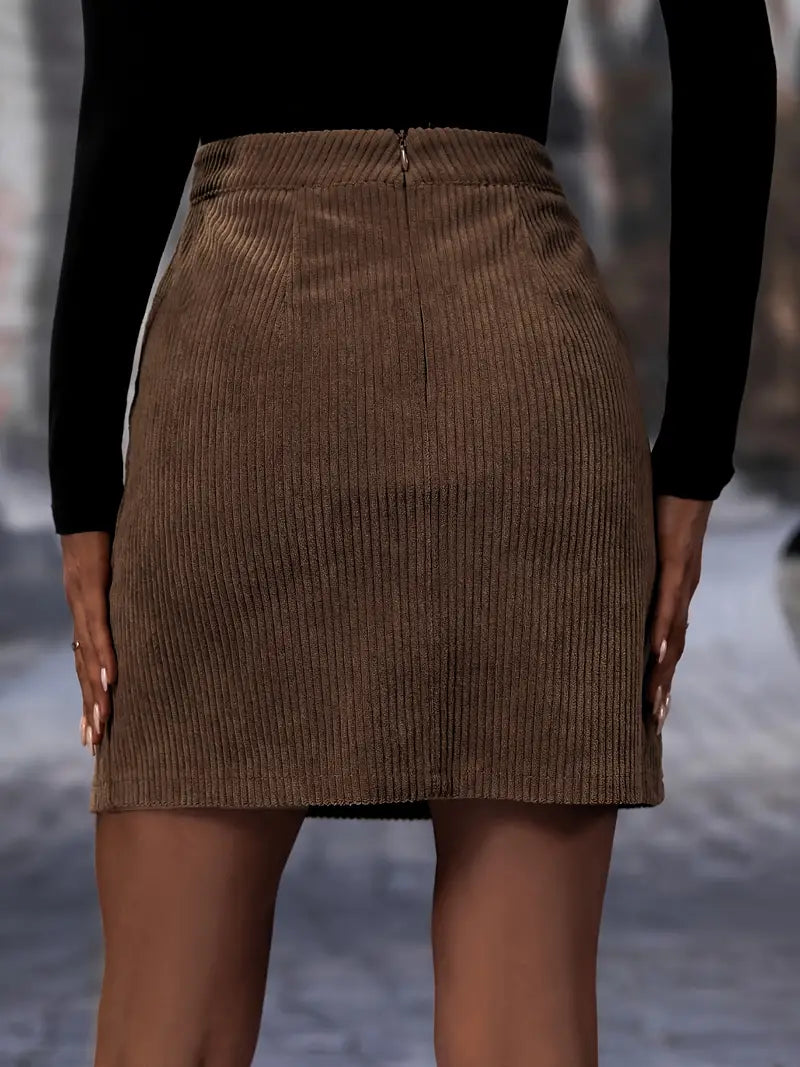 Mila | Geribbelde corduroy rok