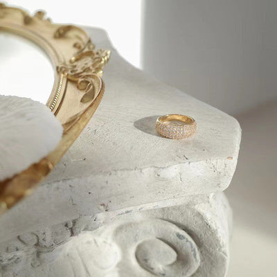 Ring met glazen koepel | Goud