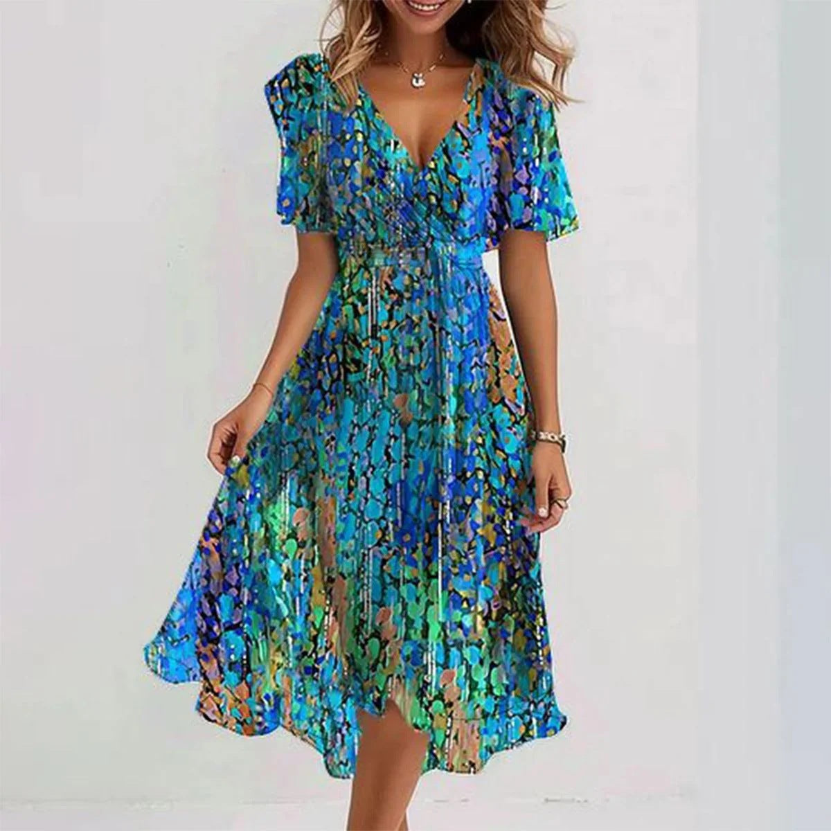 Priscilla | Elegante jurk met korte mouwen