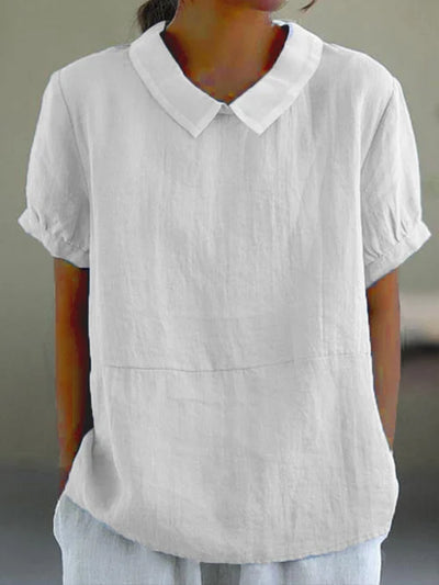 Zinnia | Linnen blouse met korte mouwen