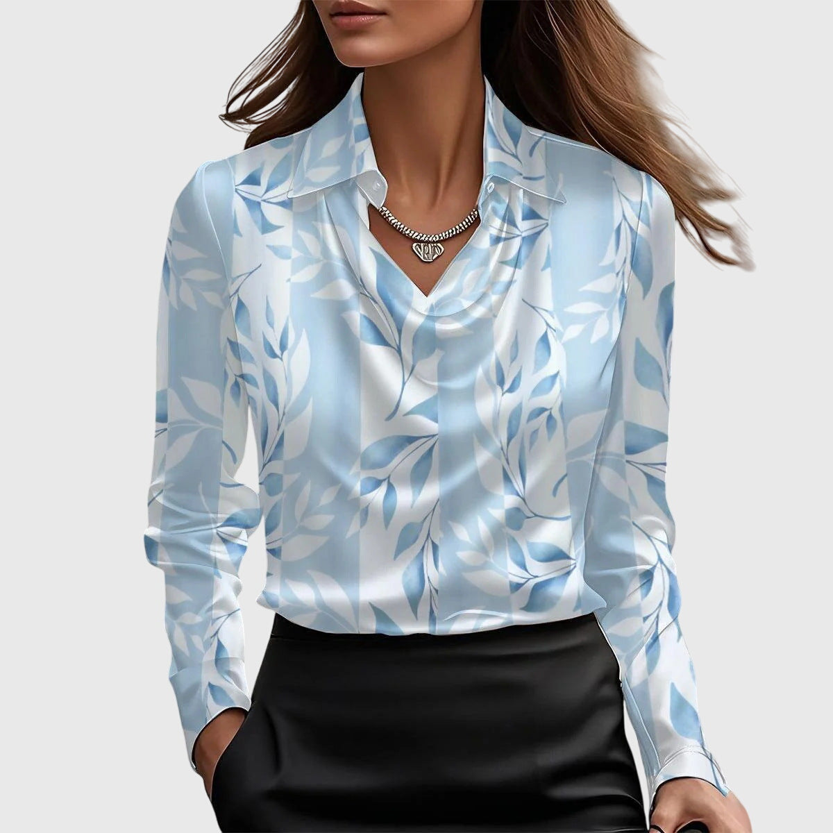 Elze | Elegante blouse van glanzend satijn
