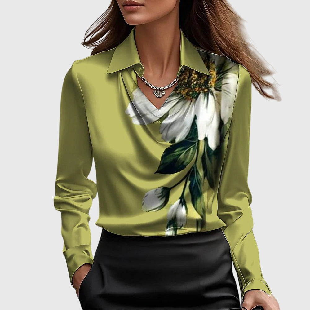 Elze | Elegante blouse van glanzend satijn