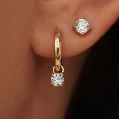 Maanstraal Steen Oorbellen Set | Goud