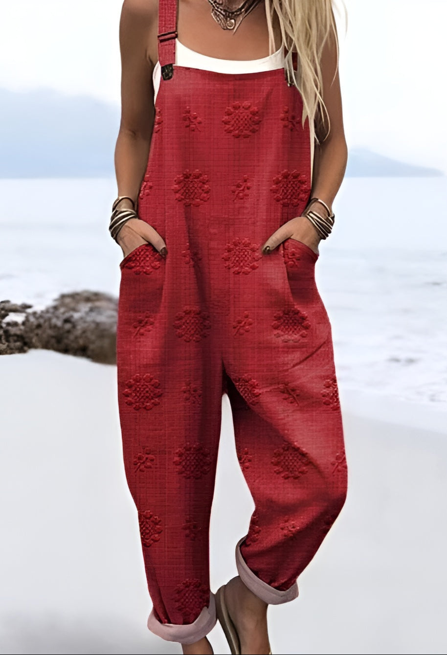 Lynn | Jumpsuit van reliëfpalissanderhout